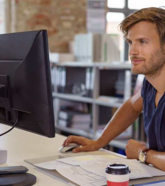 Businessman,Uses,Computer,Mouse,As,He,Works,In,His,Office Businessman,Uses,Computer,Mouse,As,He,Works,In,His,Office
